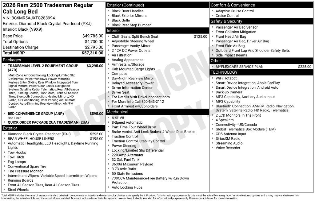 2026 RAM 2500 Tradesman