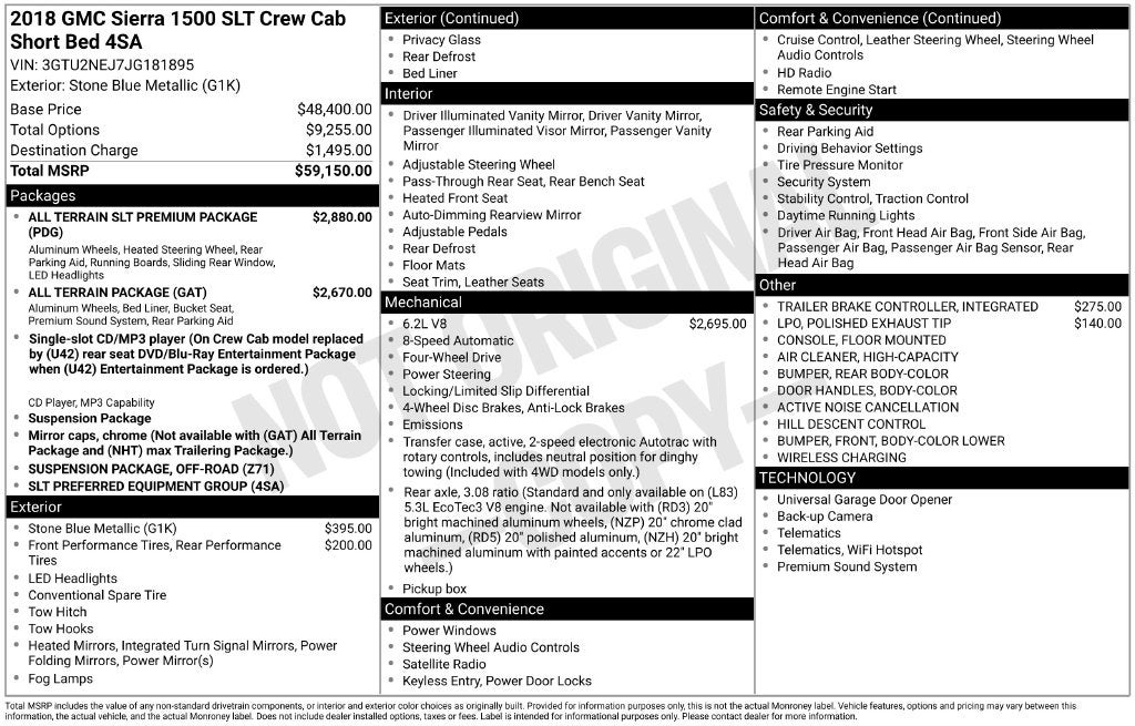 2018 GMC Sierra 1500 SLT